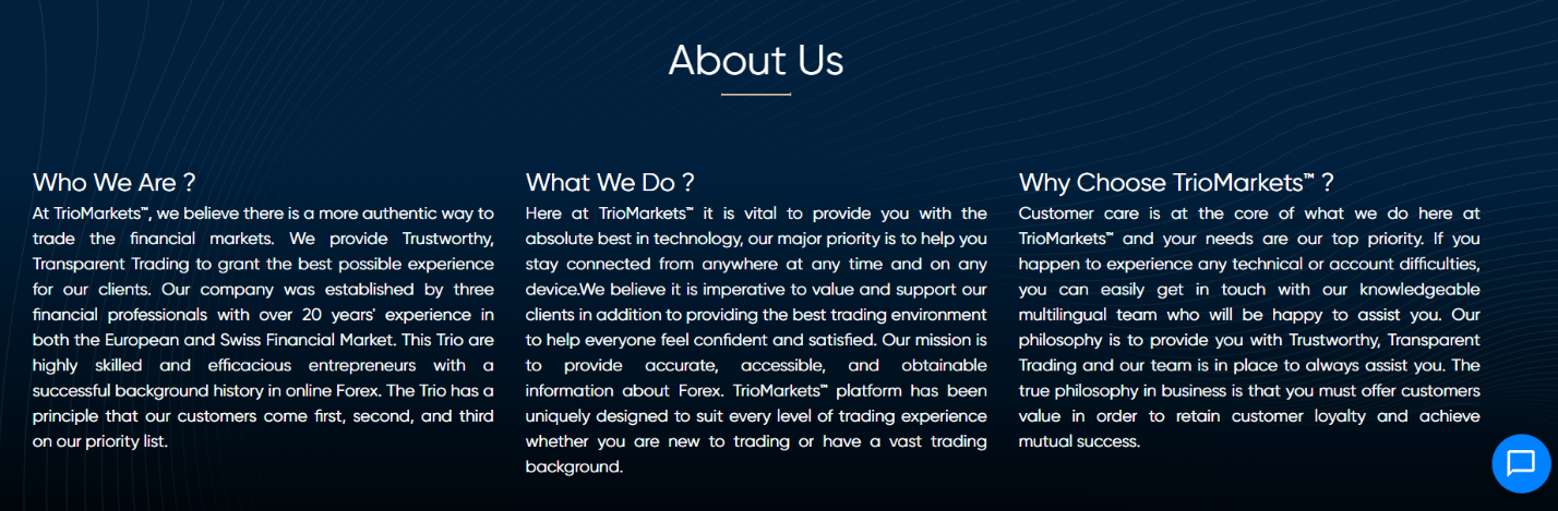 Informations sur Trio Markets 