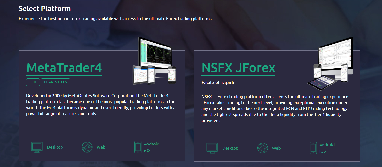 Terminal de trading NSFX