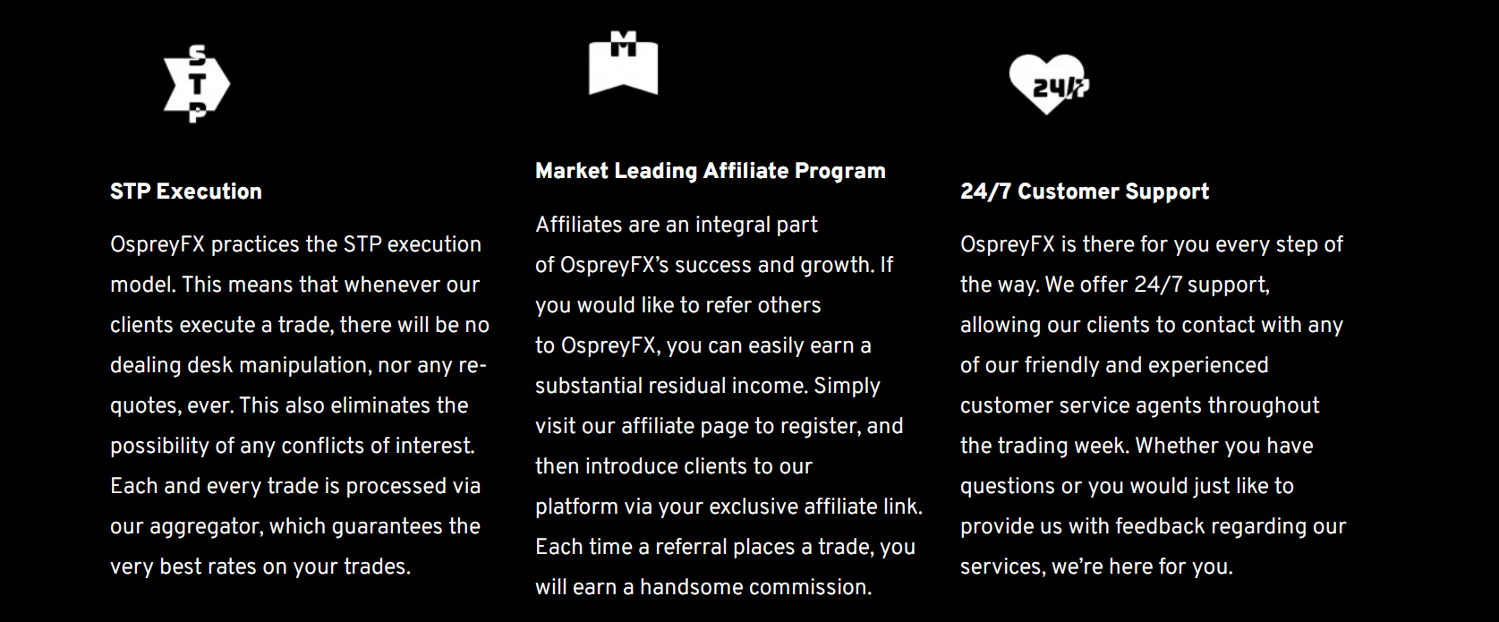 Conditions de trading OspreyFX 