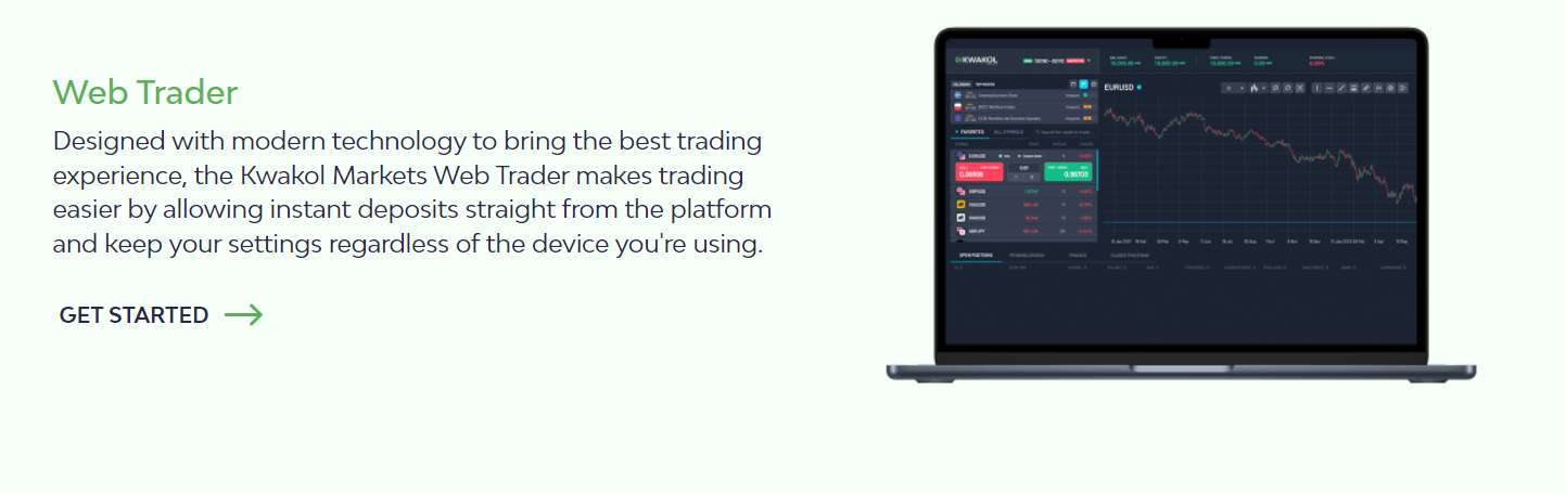 Terminal de trading Kwakol Markets