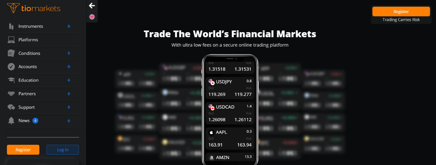 Commerce avec TIO Markets