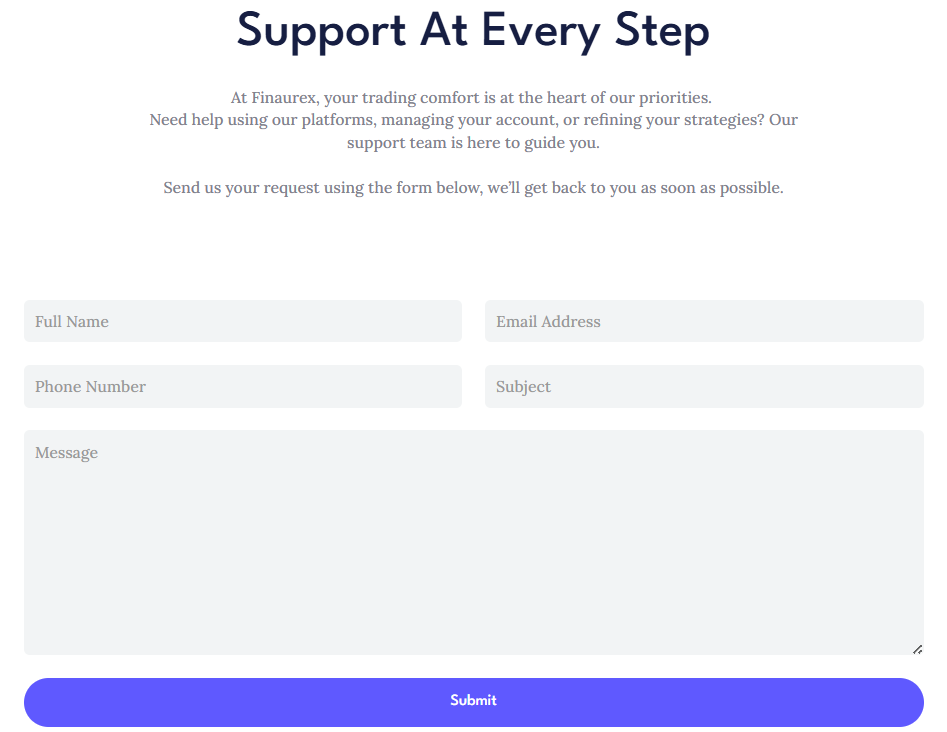 support form finaurex